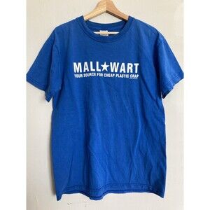 Vintage Mall Wart T-shirt MEDIUM Blue Cotton Gildan